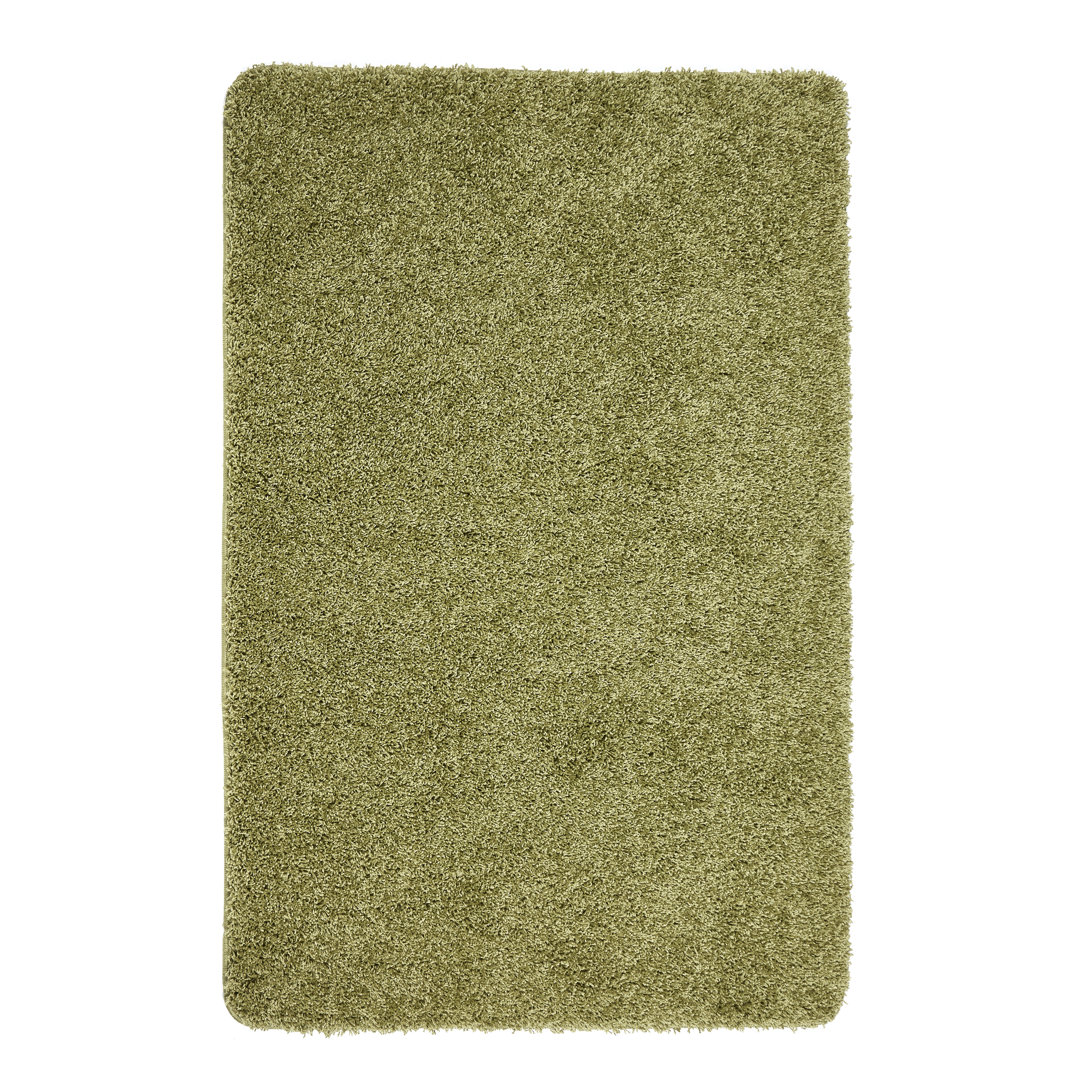 Buddy Solid Colour Shag Area Rug Green Rectangle 80 x 120cm